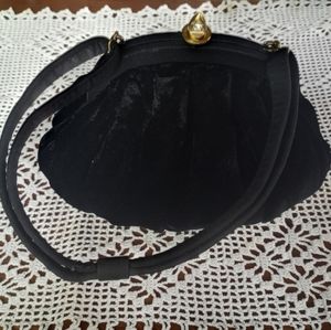 Vintage Black Velvet Evening Bag by HL USA